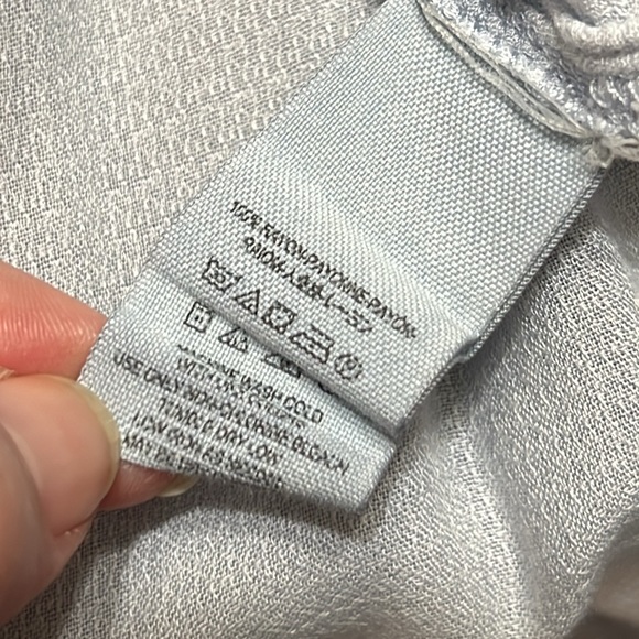 Free People Womens Catch Me If You Can Peasant Blouse Light Blue Sz M - Picture 7 of 12